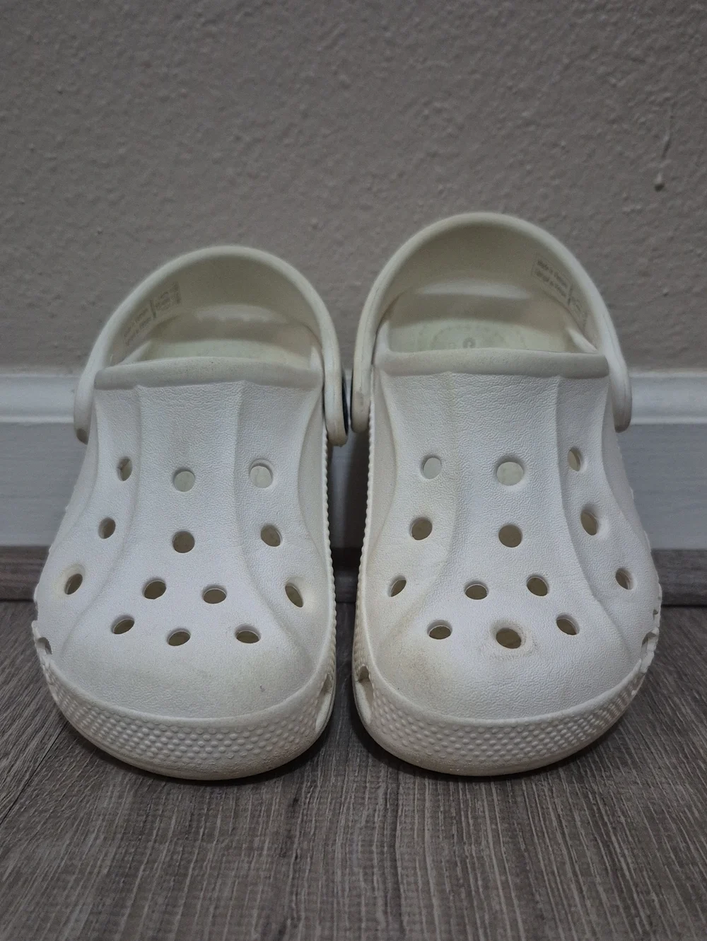 CROCS Kids White Vented Clogs with Heel Strap